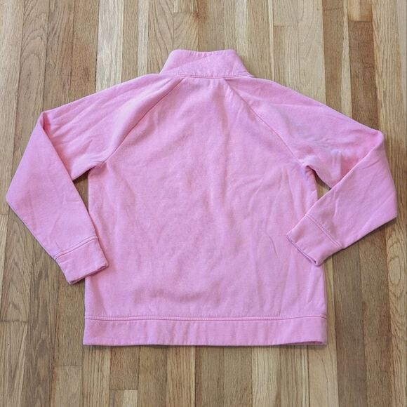 Talbots bright bubble gum pink mock neck button up sweater sweatshirt - Picture 2 of 4